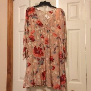 Entro Pink Floral Long Sleeve Dress